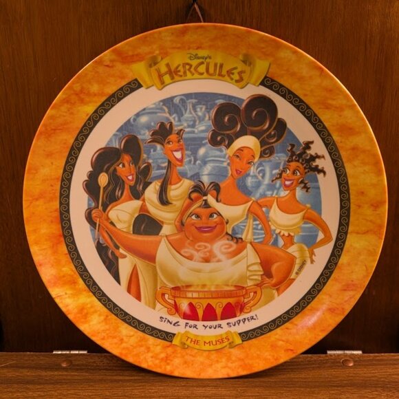 1997 McDonalds Disney Hercules Muses "Sing for your Supper" Plate - Picture 1 of 2